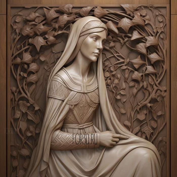 Elven maiden 1 stl model for CNC